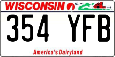 WI license plate 354YFB
