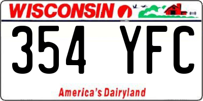 WI license plate 354YFC