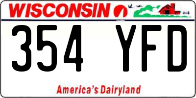 WI license plate 354YFD
