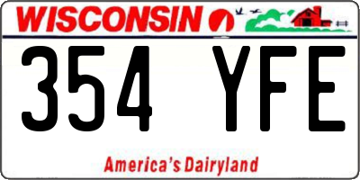 WI license plate 354YFE