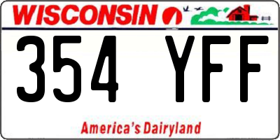 WI license plate 354YFF