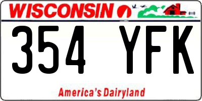 WI license plate 354YFK