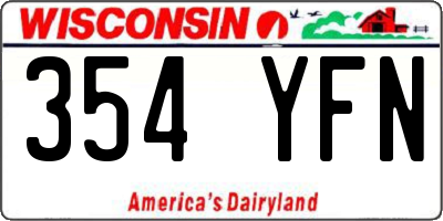 WI license plate 354YFN