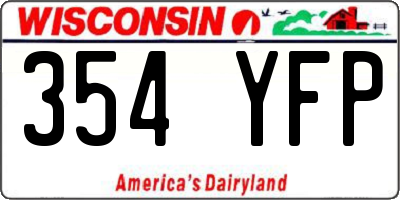 WI license plate 354YFP