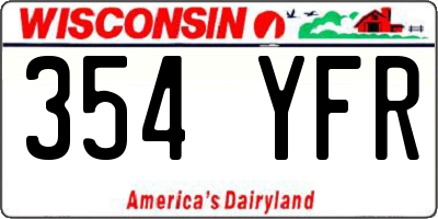 WI license plate 354YFR