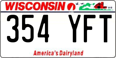WI license plate 354YFT