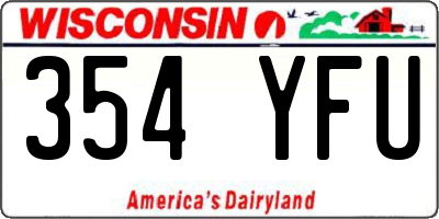 WI license plate 354YFU