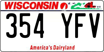 WI license plate 354YFV