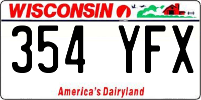 WI license plate 354YFX