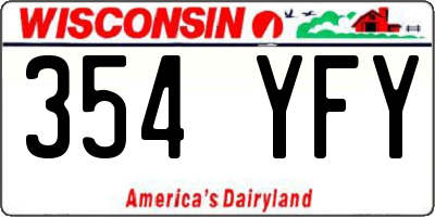 WI license plate 354YFY