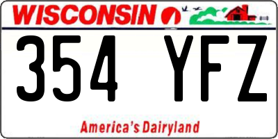 WI license plate 354YFZ