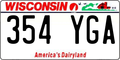 WI license plate 354YGA