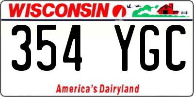 WI license plate 354YGC