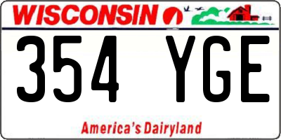 WI license plate 354YGE