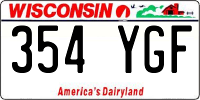 WI license plate 354YGF
