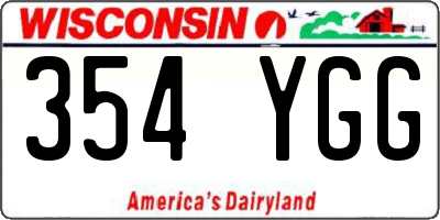 WI license plate 354YGG