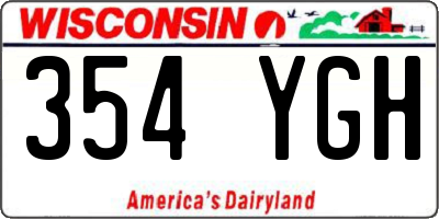 WI license plate 354YGH