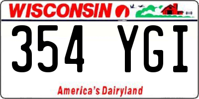 WI license plate 354YGI