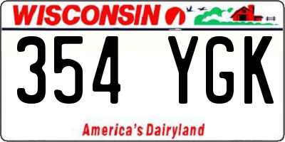 WI license plate 354YGK