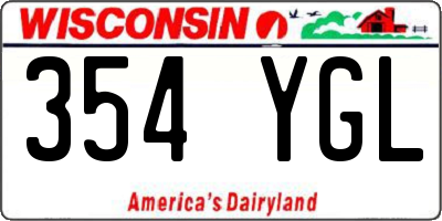 WI license plate 354YGL