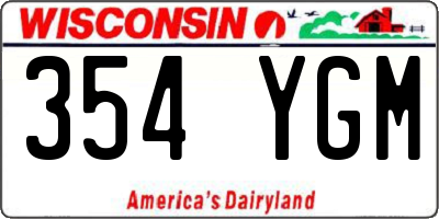 WI license plate 354YGM