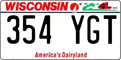 WI license plate 354YGT