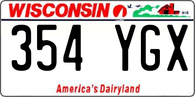 WI license plate 354YGX