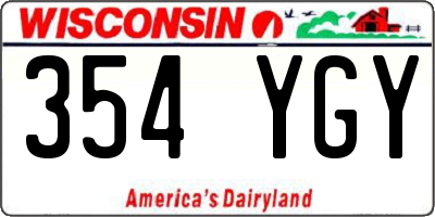 WI license plate 354YGY