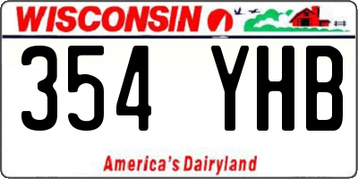 WI license plate 354YHB