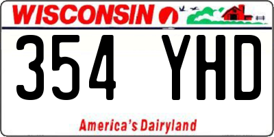 WI license plate 354YHD