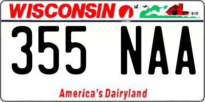 WI license plate 355NAA