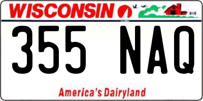 WI license plate 355NAQ