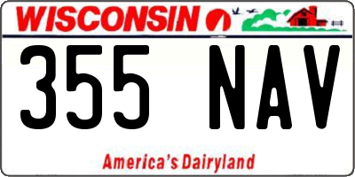 WI license plate 355NAV