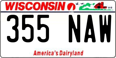 WI license plate 355NAW