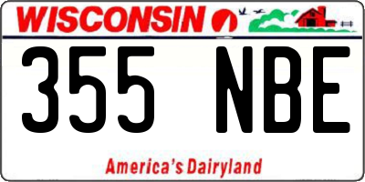 WI license plate 355NBE