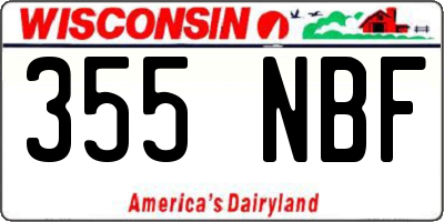 WI license plate 355NBF