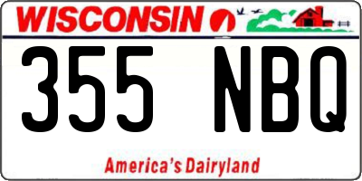 WI license plate 355NBQ