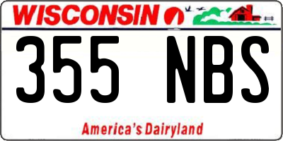 WI license plate 355NBS