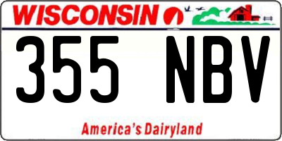 WI license plate 355NBV