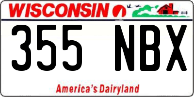 WI license plate 355NBX