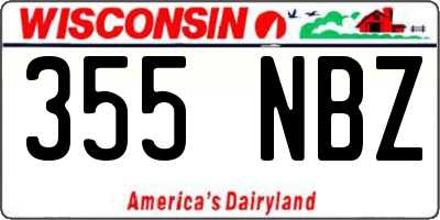 WI license plate 355NBZ
