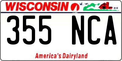 WI license plate 355NCA