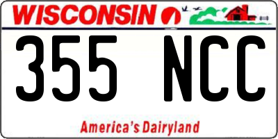 WI license plate 355NCC