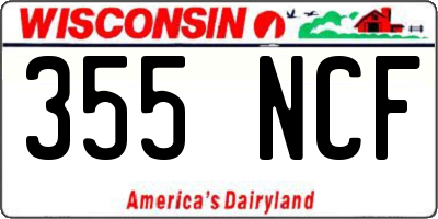 WI license plate 355NCF