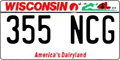 WI license plate 355NCG