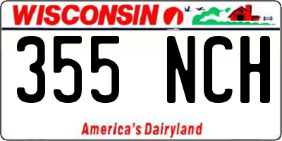 WI license plate 355NCH