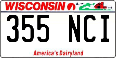 WI license plate 355NCI