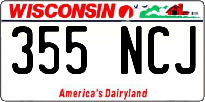 WI license plate 355NCJ