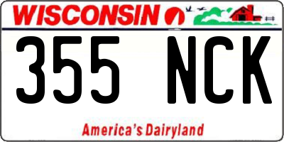 WI license plate 355NCK