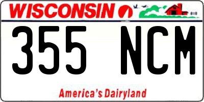 WI license plate 355NCM